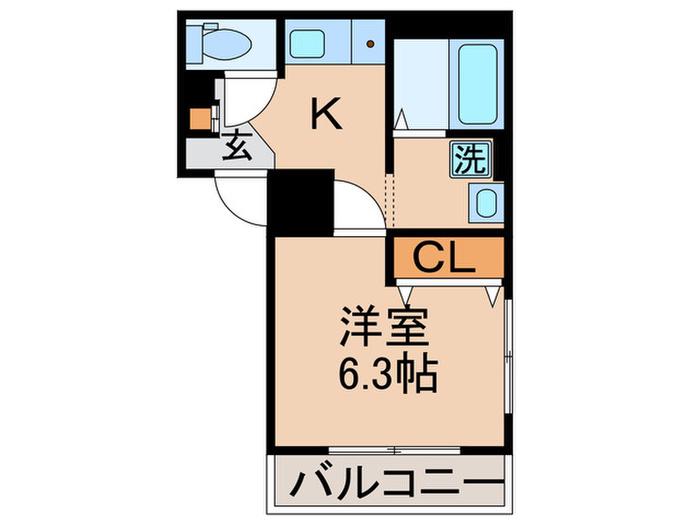 ヌーベル(1K/2階)の間取り写真
