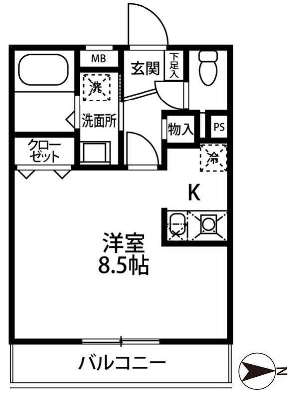 ミリアビタNO.10(ワンルーム/3階)の間取り写真