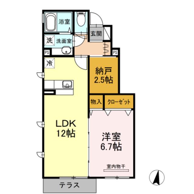 フォーチュンハウス(1SLDK/1階)の間取り写真