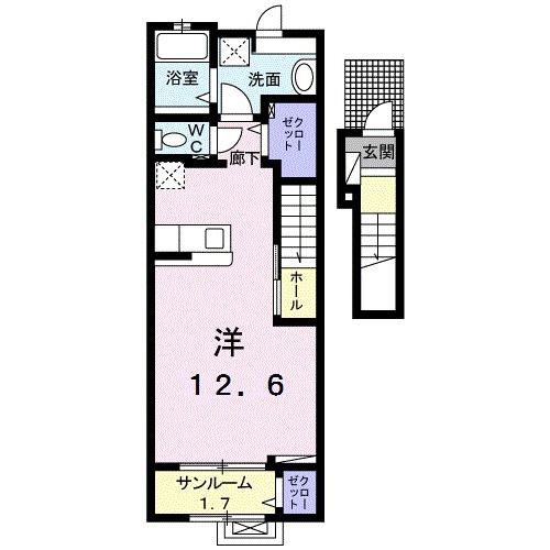 ステイズ ワン(ワンルーム/2階)の間取り写真
