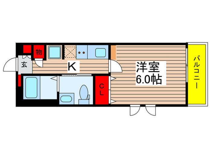 ヴィエント(1K/1階)の間取り写真