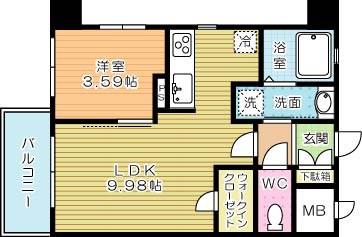 GALA PLATINUM COURT(1LDK/10階)の間取り写真