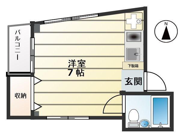 レクトピア(ワンルーム/4階)の間取り写真