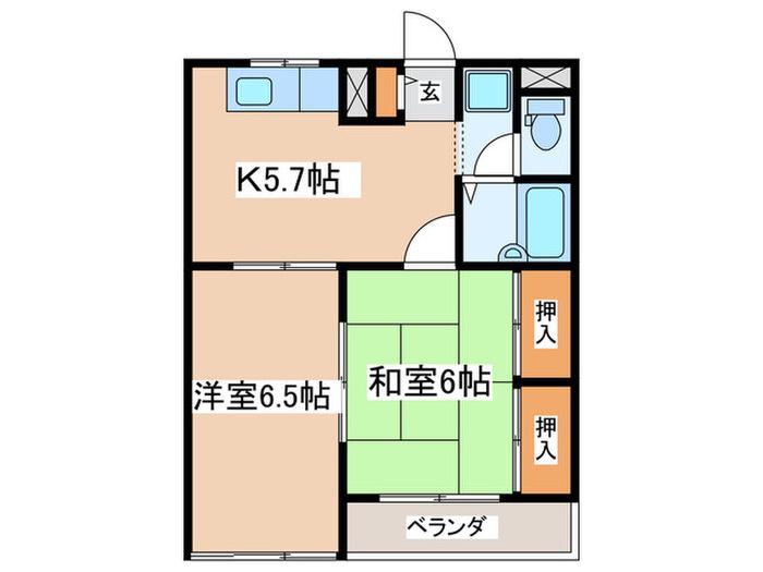 第3和泉コーポ(2K/3階)の間取り写真