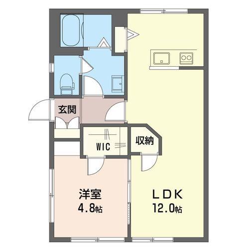 メゾン逆井D(1LDK/1階)の間取り写真