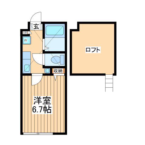 シャラロステヒルズ町田(1K/2階)の間取り写真