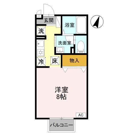 メゾンポアロ(ワンルーム/1階)の間取り写真