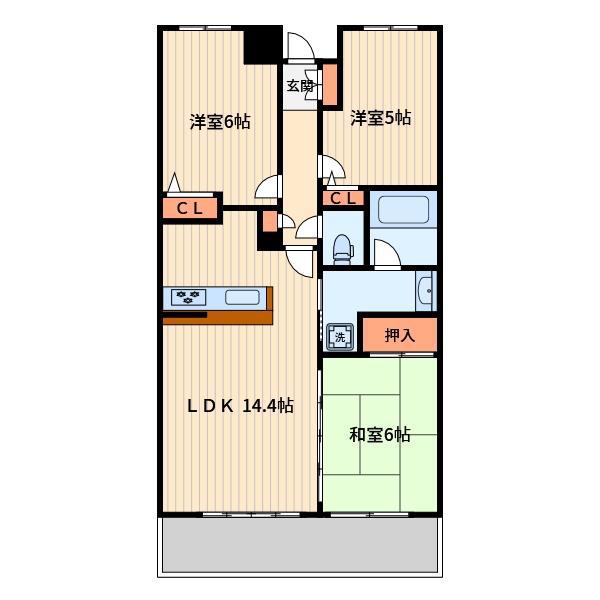 ベルグ・グランデ浦和西(3LDK/2階)の間取り写真