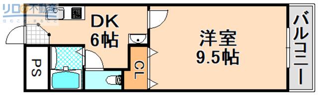 CONRAD伊丹(1K/2階)の間取り写真