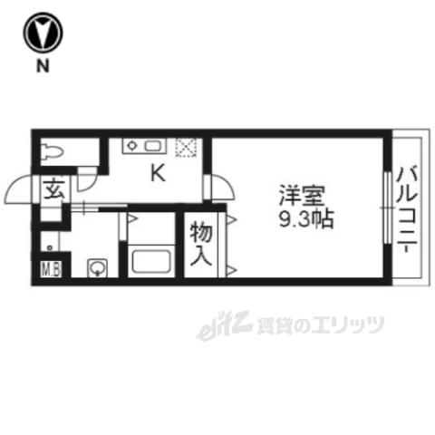 クルミナーレ(1K/1階)の間取り写真