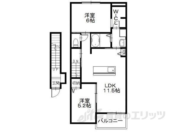 サクラ平II(2LDK/2階)の間取り写真