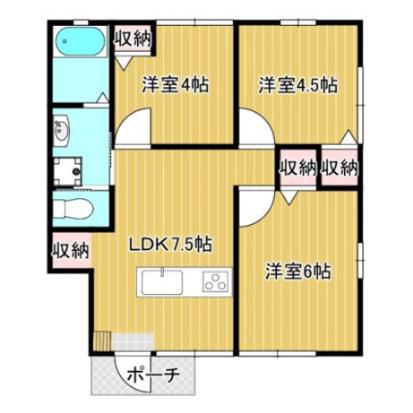 ブルーハイツ(3LDK/1階)の間取り写真
