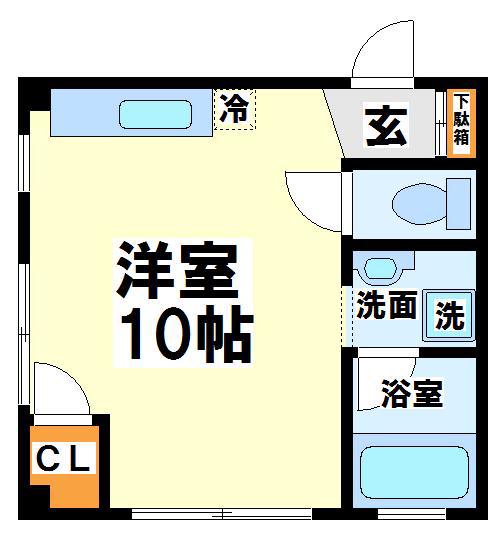 石川ビル(ワンルーム/3階)の間取り写真