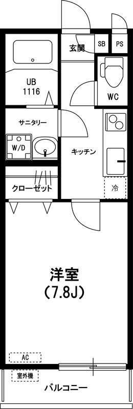 リブリプリマヴェーラ(1K/2階)の間取り写真