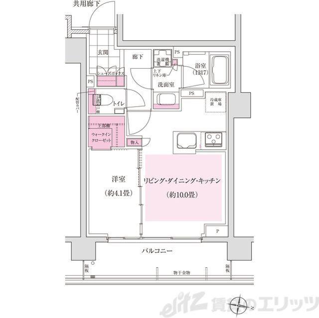 ディームス東陽町(1LDK/2階)の間取り写真