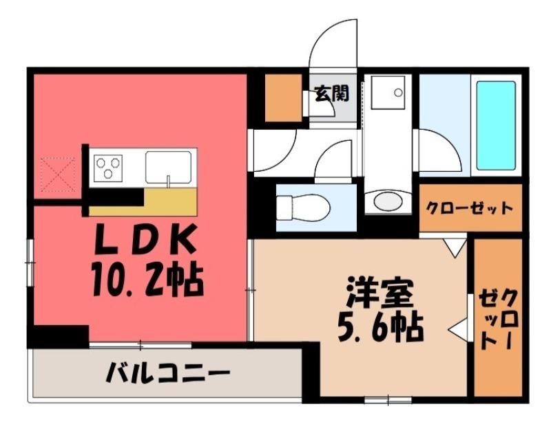 ジョウエイ深町(1LDK/2階)の間取り写真