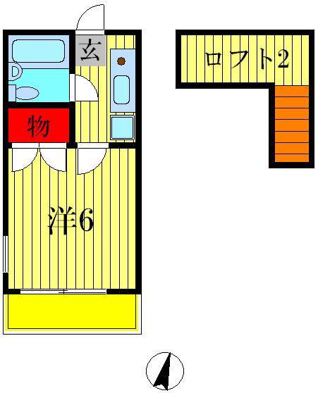 ジュネパレス松戸第519(1K/1階)の間取り写真