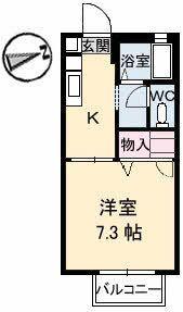 アネックスREI(1K/2階)の間取り写真