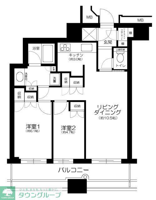 ラゾーナ川崎レジデンス・セントラルタワー(2LDK/22階)の間取り写真