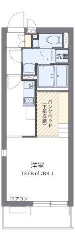 ミランダアイリス(ワンルーム/2階)の間取り写真