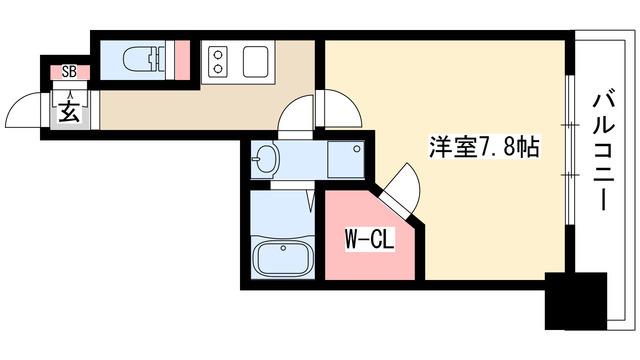 プレサンス栄ライズ(1K/5階)の間取り写真