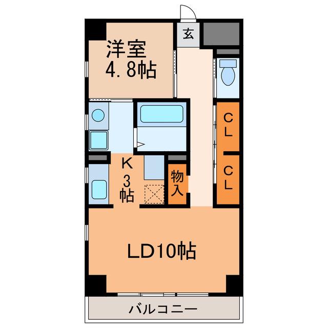 LIBERAL(1LDK/2階)の間取り写真