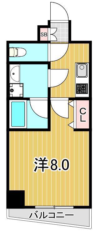 クオリタス綾瀬(1K/5階)の間取り写真
