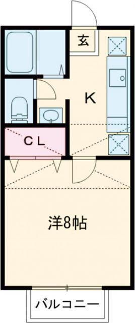 サンシティ沖野C(1K/2階)の間取り写真
