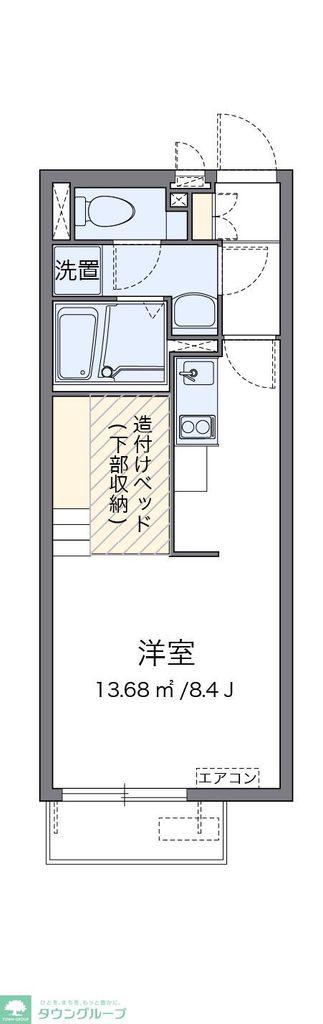 ミランダソレーユ(ワンルーム/2階)の間取り写真