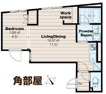 EXAM本駒込(1LDK/2階)の間取り写真