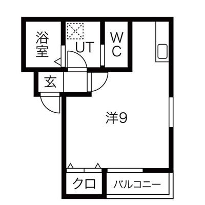 アルクレア加古川(ワンルーム/1階)の間取り写真