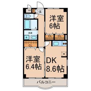 コーポひかり(2DK/1階)の間取り写真
