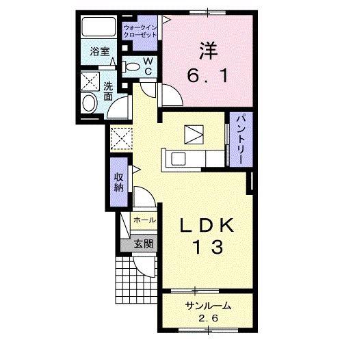 プリマベーラ(1LDK/1階)の間取り写真
