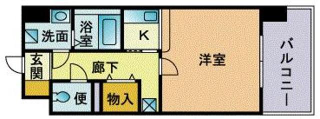 セレーノ姪浜(1K/4階)の間取り写真