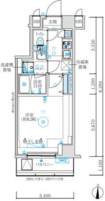 MAXIV練馬TRE(1K/2階)の間取り写真