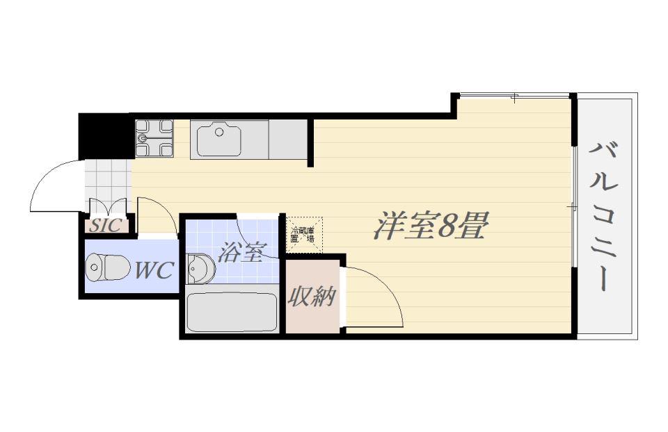 上杉第8マンション中央(ワンルーム/6階)の間取り写真