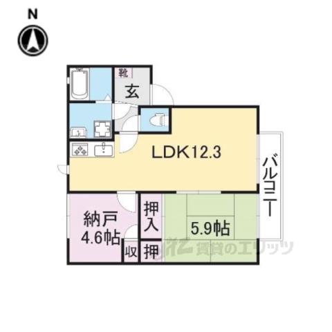 コートジュネス(1LDK/2階)の間取り写真