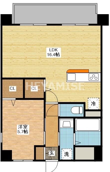 グランドステージ西山(1LDK/4階)の間取り写真