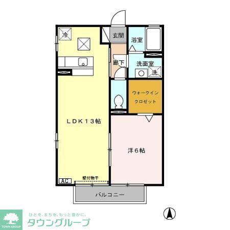 サニーコーポ富士見C(1LDK/1階)の間取り写真