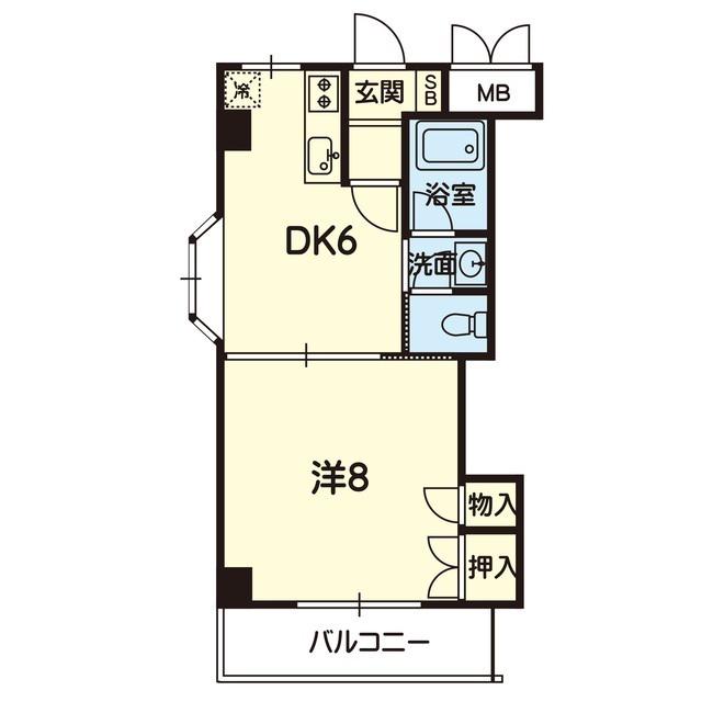 メゾンエム(1DK/2階)の間取り写真