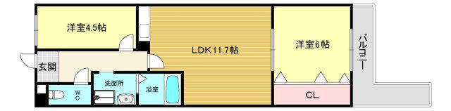 パインクレスト(2LDK/2階)の間取り写真