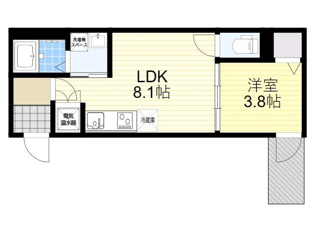 F ASECIA BEID(1LDK/1階)の間取り写真