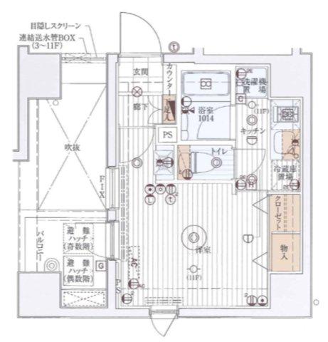 ブライズ森下リベラ(1K/9階)の間取り写真