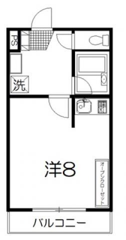 クニヒロマンションC(1K/2階)の間取り写真