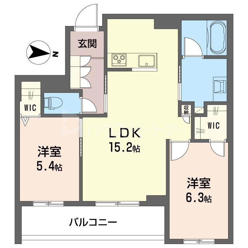 プラムテラス(2LDK/2階)の間取り写真