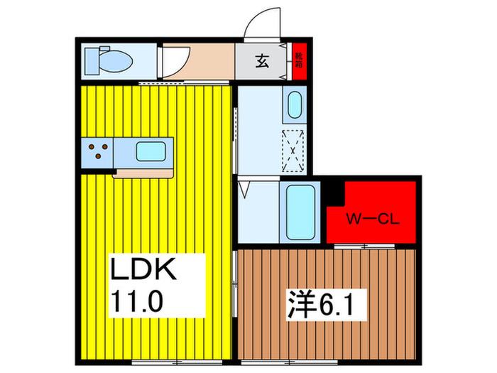 テルメゾン(1LDK/2階)の間取り写真