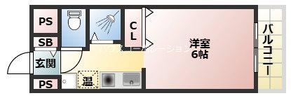 サリュー塚口(ワンルーム/6階)の間取り写真