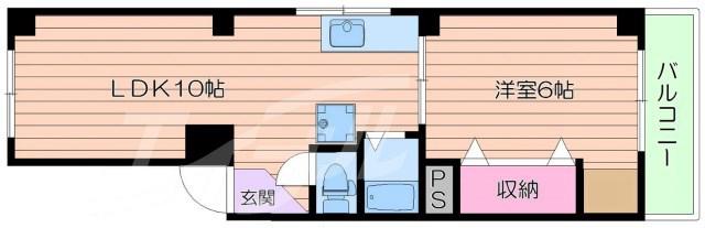 池田マンション(1LDK/3階)の間取り写真