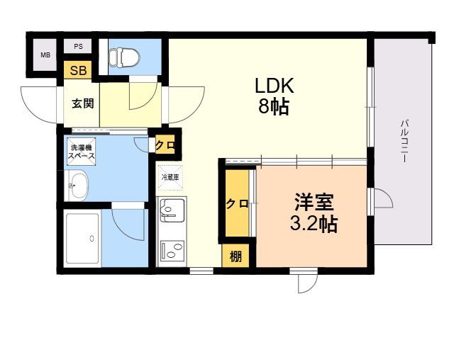 リアンレガーロ室見ステーション(1LDK/4階)の間取り写真