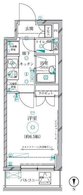 クレイシア蒲田(1K/10階)の間取り写真